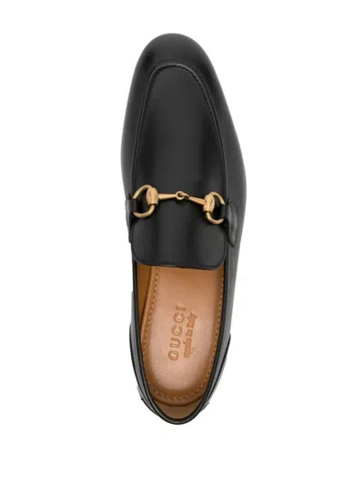 Gucci Men Jordaan Leather Loafers In Black