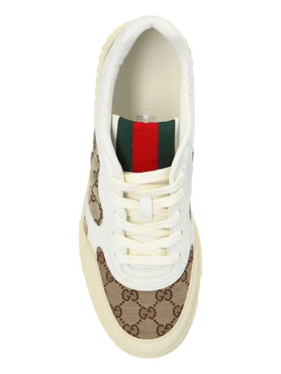 Gucci Men Re-web Low-top Leather And Suede Sneakers With Gg Supreme Fabric Inserts In Animal Print