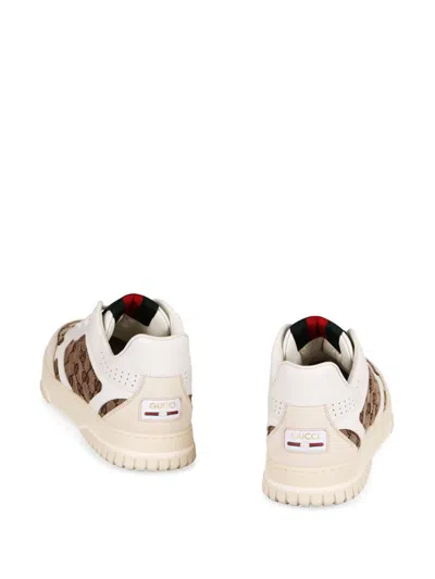 Gucci Men Re-web Low-top Leather And Suede Sneakers With Gg Supreme Fabric Inserts In Animal Print