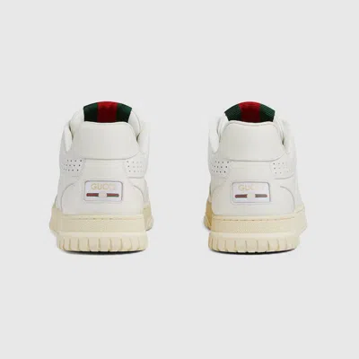 Gucci Men Re-web Leather Sneakers In White