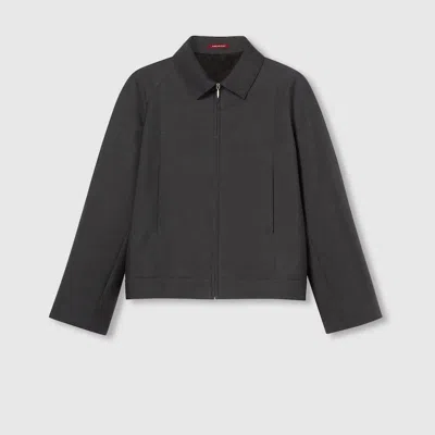 Gucci Wool Bomber Jacket In Gray