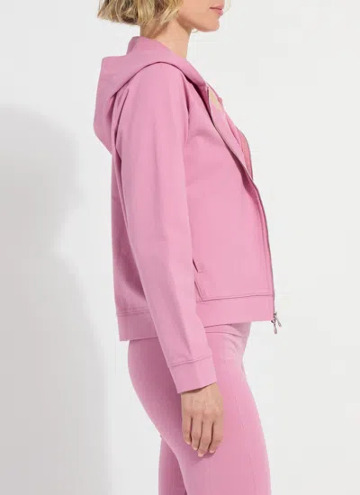 Lyssé Cotton Zip Up Hoodie Sweatshirt In Pink