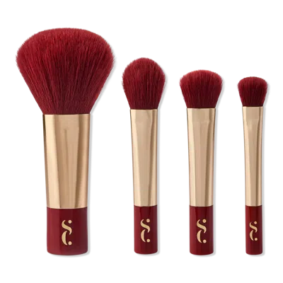 Spectrum Very Cherry 4 Piece On The Go Brush Set In Red