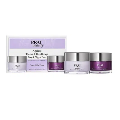 Prai Beauty Ageless Throat & Decolletage Day & Night Duo In Transparent