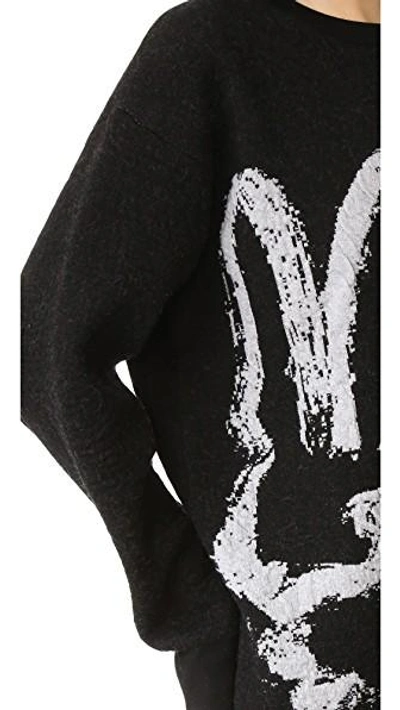 Shop Grey Jason Wu Bunny Sweater In Black/light Grey