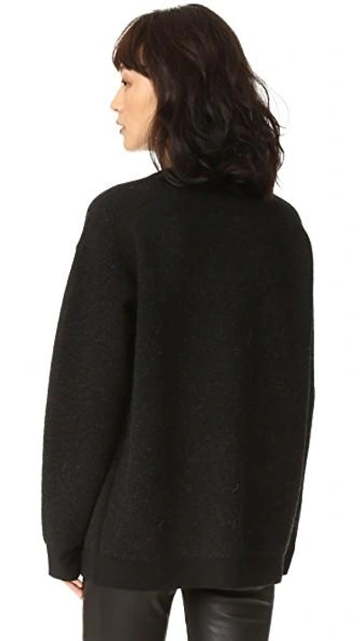 Shop Grey Jason Wu Bunny Sweater In Black/light Grey