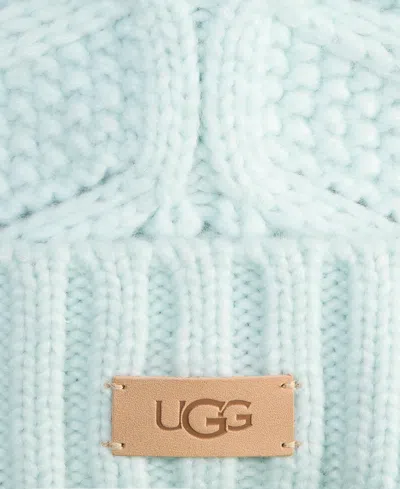 Ugg Cable Knit Pom Beanie In Blue