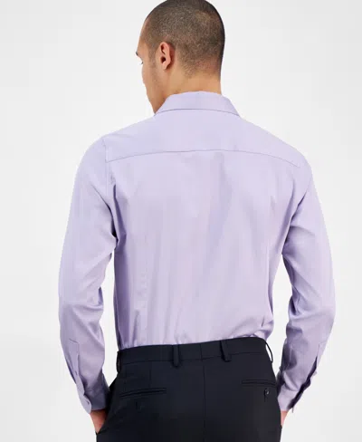 Bar Iii Men's Spread-collar Sateen Dress Shirt, Created For Macy's In Purple