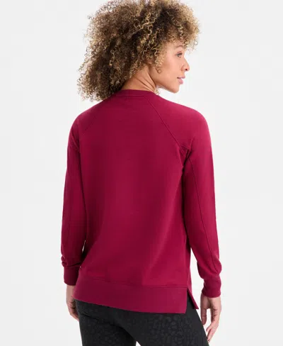 Id Ideology Women's Crewneck Raglan-sleeve Sweatshirt, Macy's Exclusive In Red
