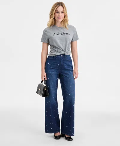 On 34th Women's Long-sleeve Eyelash Dot Cardigan Sweater, Macy's Exclusive In Gray