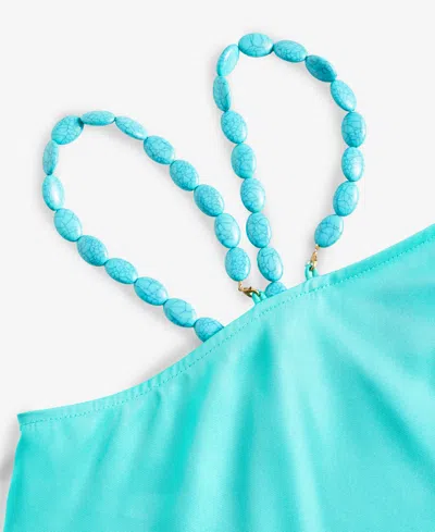 Inc International Concepts Women's Asymmetric Beaded-strap Top, Exclusively At Macy's In Blue