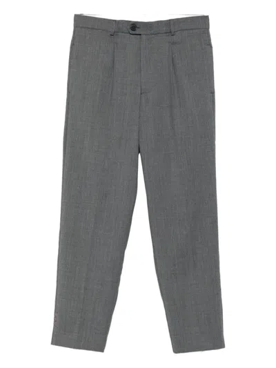 Amaranto Pleated-front Trousers In Gray