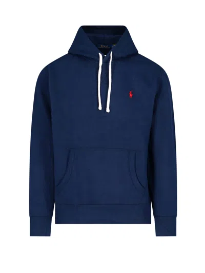 Polo Ralph Lauren Logo Hoodie In Blue