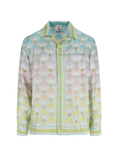 Casablanca Long Sleeve Patterned Shirt Chest Pocket In Multi