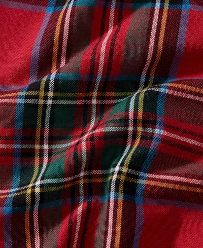Elrene Stowe Tartan Plaid Cotton Christmas Tree Round Skirt, 48" In Red