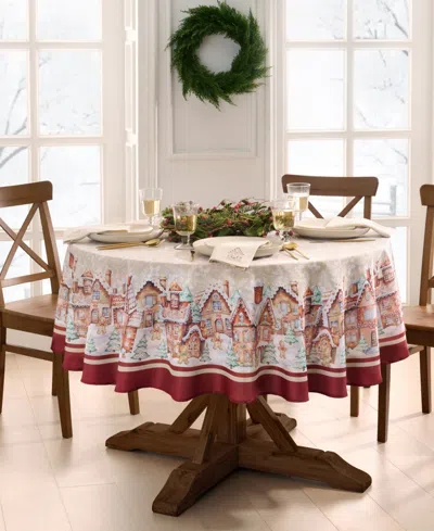 Elrene Gingerbread Bliss Printed Oval Tablecloth, 84" X 60" In Multi