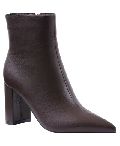 Gc Shoes Women's Maren Block Heel Dress Booties In Brown