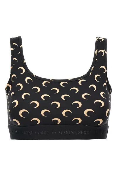 Marine Serre Crescent Moon Print Top In Black