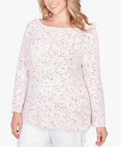 Ruby Rd. Plus Size Speckled Chenille Eyelash Sweater In Multi