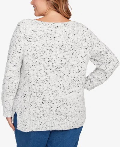 Ruby Rd. Plus Size Speckled Chenille Eyelash Sweater In Multi