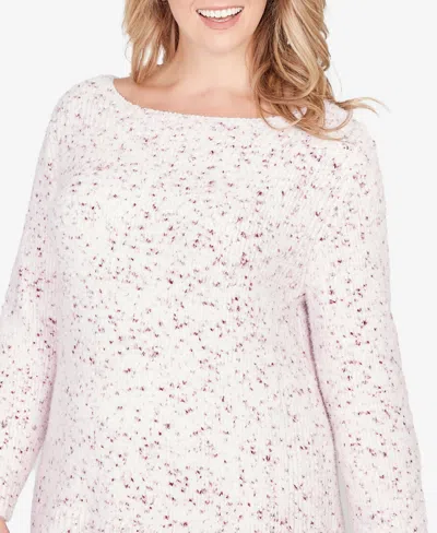 Ruby Rd. Plus Size Speckled Chenille Eyelash Sweater In Multi