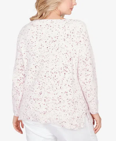Ruby Rd. Plus Size Speckled Chenille Eyelash Sweater In Multi