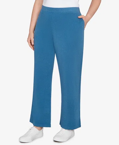Ruby Rd. Plus Size Luxe Rib Knit Leisure Pants In Blue
