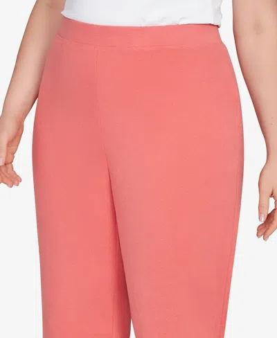Ruby Rd. Plus Size Luxe Rib Knit Leisure Pants In Orange