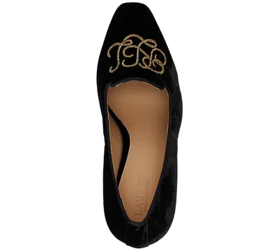 Ralph Lauren Women's Corah Embroidered-logo Pumps In Black