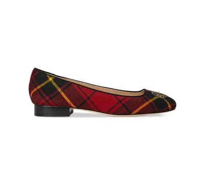 Ralph Lauren Women's Emellie Logo Plaid Ballet Flats In Multi