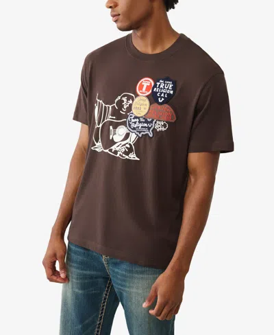 True Religion Men's Patch Rinse Short Sleeve T-shirt In Brown