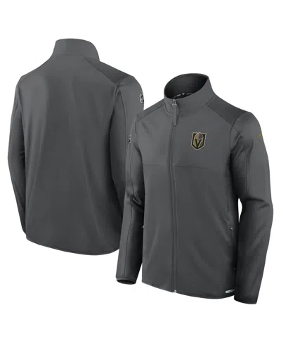 Fanatics Men's Gray Vegas Golden Knights Authentic Pro Rink Fleece Full-zip Jacket In Gray