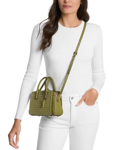 Michael Kors Laila Extra-small Signature Logo Crossbody Bag In Green
