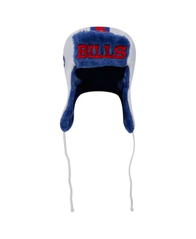 New Era Men's White Buffalo Bills Helmet Head Trapper Knit Hat In Black