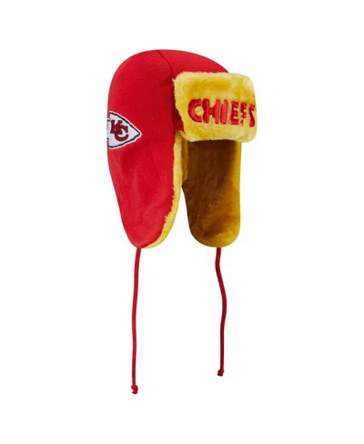 New Era Men's Red Kansas City Chiefs Helmet Head Trapper Knit Hat In Red