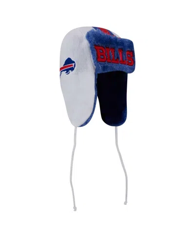 New Era Men's White Buffalo Bills Helmet Head Trapper Knit Hat In Black