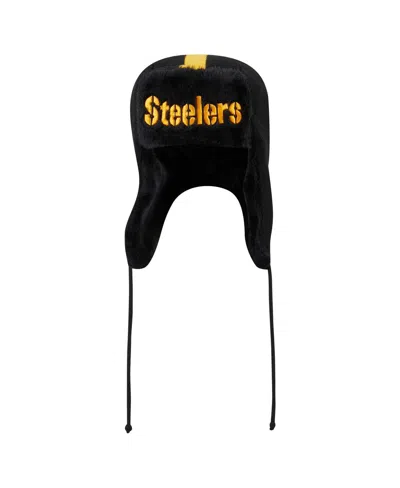 New Era Men's Black Pittsburgh Steelers Helmet Head Trapper Knit Hat In Black