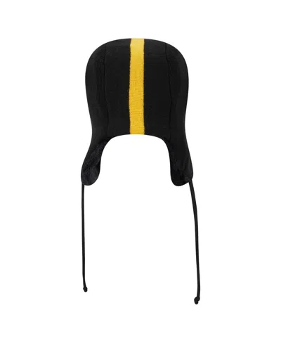 New Era Men's Black Pittsburgh Steelers Helmet Head Trapper Knit Hat In Black