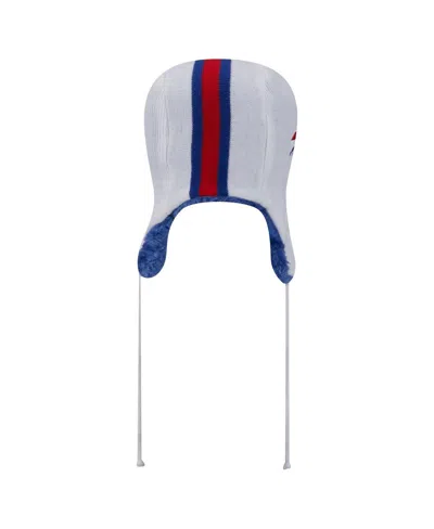 New Era Men's White Buffalo Bills Helmet Head Trapper Knit Hat In Black