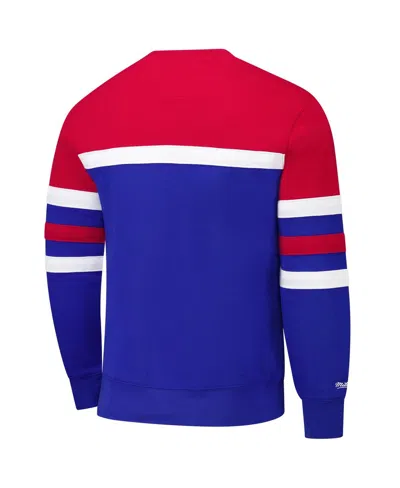 Mitchell & Ness Men's Royal/red Philadelphia 76ers Hardwood Classics Vintage Logo Head Coach Pullover Sweatshirt In Blue