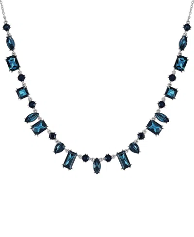 Guess Epoxy Glass And Silver Stone Silver-tone Statement Necklaces In Green