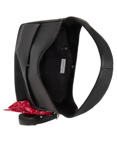 Madden Girl Medium Leather Hobo Bag In Black