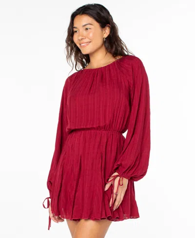 Roxy Women's Sun Seeker Round Neck Dress In Burgundy