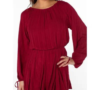 Roxy Women's Sun Seeker Round Neck Dress In Burgundy