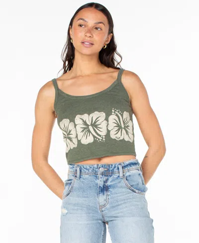 Roxy Women's Flower Block Wanderer Tank Top In Green
