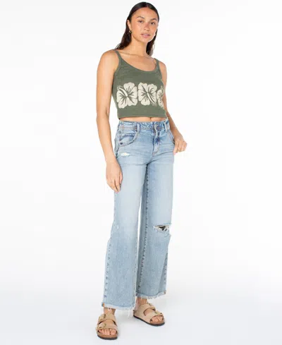 Roxy Women's Flower Block Wanderer Tank Top In Green