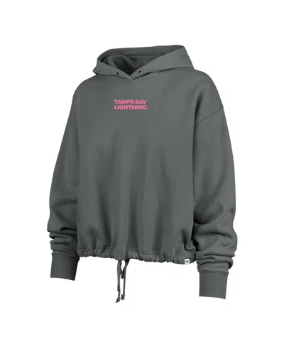 47 Brand Women's Gray Chicago Blackhawks Bright Side Venice Cropped Pullover Hoodie In Gray