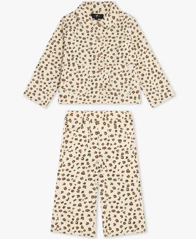 7 For All Mankind Baby Girls 2-piece Jacket And Pants Set In Brown