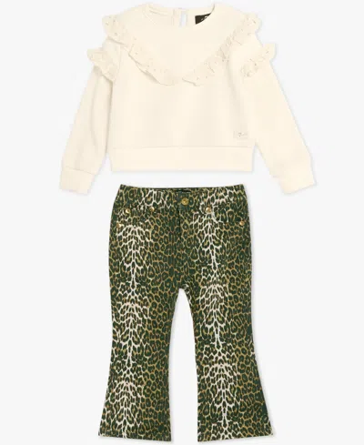 7 For All Mankind Baby Girls 2-piece Top And Pants Set In White