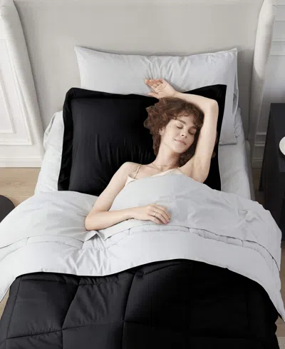 Nestl Luxury Soft Reversible 5-pc. Comforter Set, Twin Xl In Black